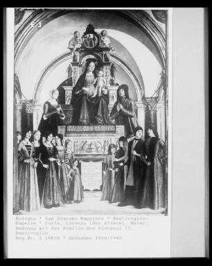 Votivbild des Giovanni II Bentivoglio mit seiner Familie