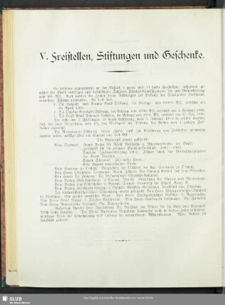 V. Freistellen, Stiftungen und Geschenke