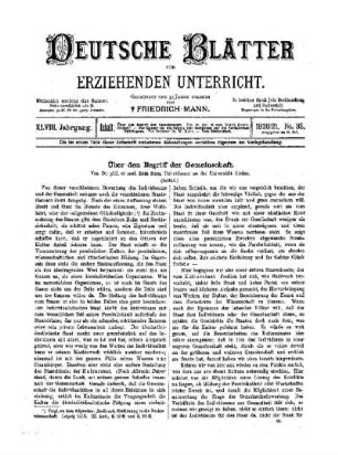 Über den Begriff Gemeinschaft (Schluß)