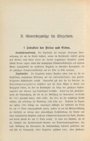 B. Gewerbezweige im Einzelnen.