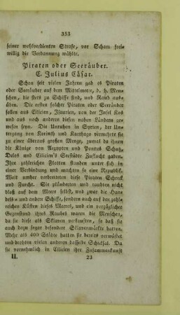 Piraten oder Seeraeuber. C. Julius Caesar