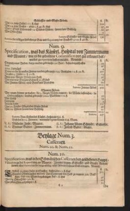 Beylage Num. 3. Cassernen. Num 10. & Num. 11.