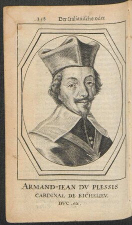 Armand-Iean Du Plessis Cardinal De Richelieu. Duc. etc.