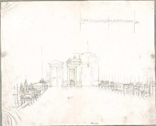 Seeberger, Gustav; München; Residenz, Königsbau, Zeichnungen - Thronsaal der Königin (Perspektive)