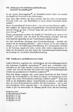 VIII. Erfaßbarkeit und Meßbarkeit der Schuld