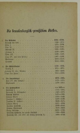 Die brandenburgisch-preußischen Fürsten