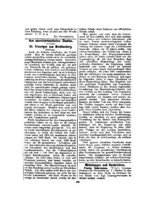 Aus ausserpreussischen Staaten : III. Trauriges aus Mecklenburg ; (Schluss)