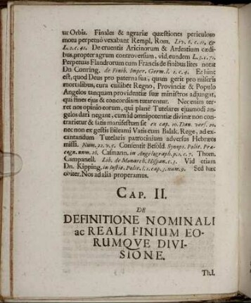 Cap. II. Definitione Nominali ac Reali Finium Eorumque Divisione.