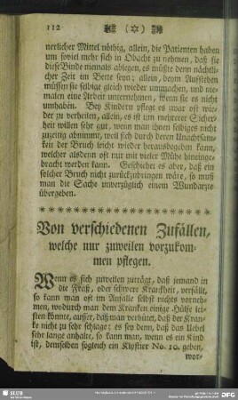 Von verschiedenen Zufällen, welche nur zuweilen vorzukommen pflegen