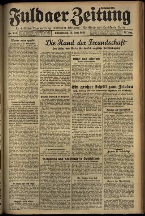 Erste Ausgabe vom Donnerstag, den 13. Juni 1935.