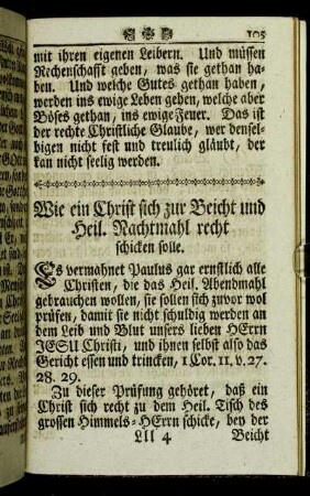Wie ein Christ sich zur Beicht und Heil. Nachtmahl recht schicken solle.