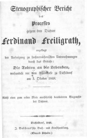 060 Erster politischer Prozeß vor dem Geschwornen-Gerichte gegen Freiligrath