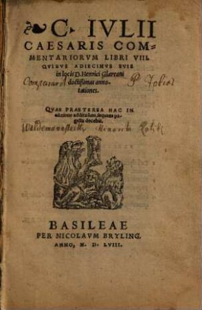 C. Ivlii Caesaris Commentariorvm Libri VIII