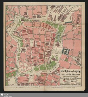 Stadtplan von Leipzig (innere Stadt) für die Zwecke der Messen
