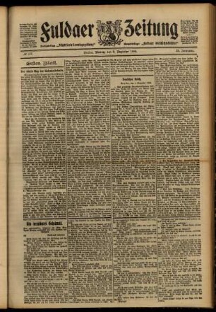 Erste Ausgabe vom Montag, den 03. Dezember 1906.
