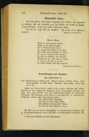 Beurteilungen und Anzeigen : zur Lutherfeier