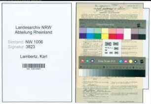 Entnazifizierung Karl Lambertz , geb. 23.01.1897 (Fahrer)