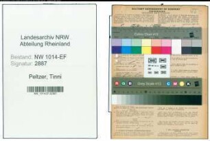 Entnazifizierung Tinni Peltzer , geb. 19.09.1894 (Verkaeuferin)