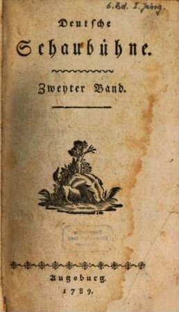 Deutsche Schaubühne. 6 = Jg.1, Bd.2. 1789