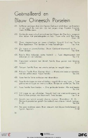Geëmailleerd en blauw chineesch porselein (Nr. 401-423)