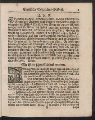 [Christliche Gedächtniß-Predigt]