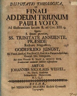 Disp. theol. de finali ad Deum triunum Pauli voto