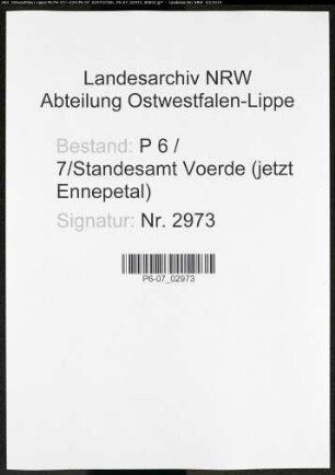 Sterberegister Standesamt Voerde