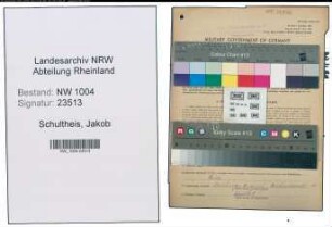 Entnazifizierung Jakob Schultheis , geb. 11.02.1885 (Wachmann)