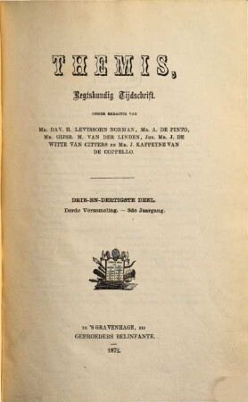 Themis. 33. 1872, Nr. 1 - 4 = Verzameling 3, Jg. 3