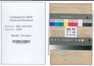 Entnazifizierung Christian Benfer , geb. 16.01.1892 (Maurer)