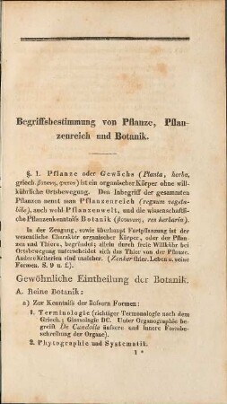 Begriffsbestimmung von Pflanze, Pflanzenreich und Botanik.