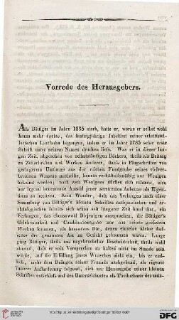 Vorrede des Herausgebers