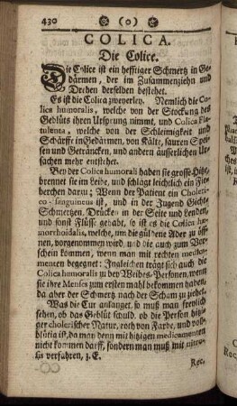 Colica. Die Colice. - Calculus Renum. Nieren-Stein.