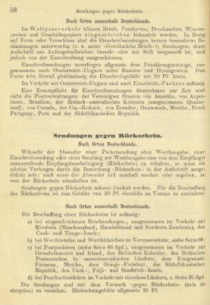 Sendungen gegen Rückschein