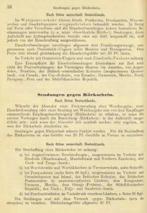 Sendungen gegen Rückschein