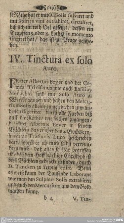 IV. Tinctura ex solo Auro.