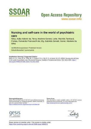 Nursing and self-care in the world of psychiatric care