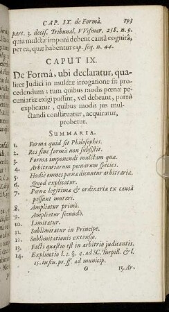 Caput IX. De Forma, ubi declaratur, qualiter Judici in mulctæ irrogatione sit procedendum [...]