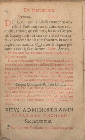 Ritvs Administrandi Extremae Vnctionis Sacramentum.