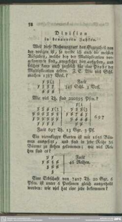 Division in benannten Zahlen