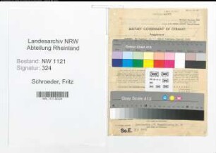Entnazifizierung Fritz Schroeder , geb. 12.07.1902 (Fabrikant)