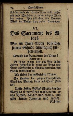 VI. Das Sacrament des Altars [...] = Ten Sacramént togo Woltar... [...]