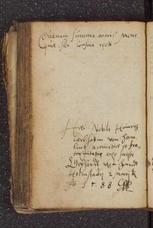 Gebhardt von Honrodt. – Incipit: Quaenam summa boni? mens quae sibi conscia recti. – Helmstedt, 02.03.1588