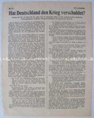 Propagandablatt des Fichte-Bundes mit antiamerikanischer Polemik (Nr. 71)