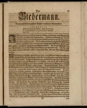 Neun und siebenzigstes Blatt 1728 den 8. November