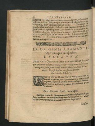Ex Origenis Adamantii Operibus quae huc spectant.