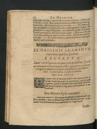 Ex Origenis Adamantii Operibus quae huc spectant.