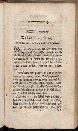 XXXIII. Brief. Wellmann an Strahl