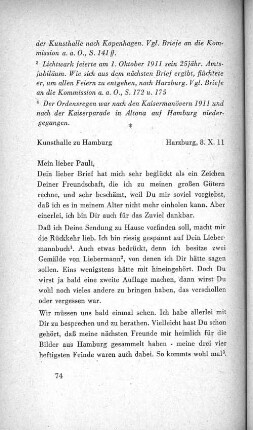 Kunsthalle zu Hamburg Harzburg, 8. X. 11