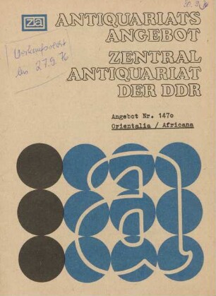 Nr. 1470: Orientalia/Africana
